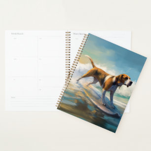 Peinture de surf de plage de Foxhound américain