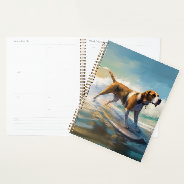 Peinture de surf de plage de Foxhound américain (Devant avec enveloppe)