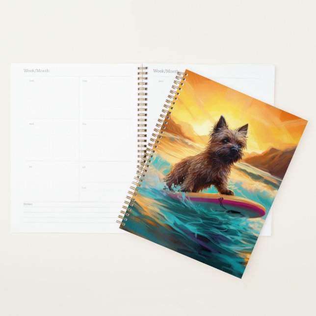 Peinture de Surf sur Plage de Terrier Cairn (Devant avec enveloppe)