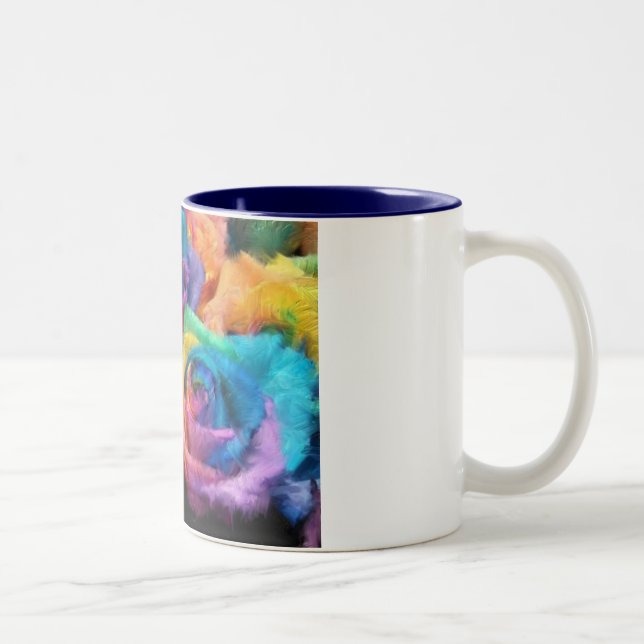 Peinture de tasse de roses d'arc-en-ciel (Droit)