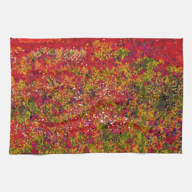 Peinture de terrain à fleurs sauvages - Serviette  (Horizontal)