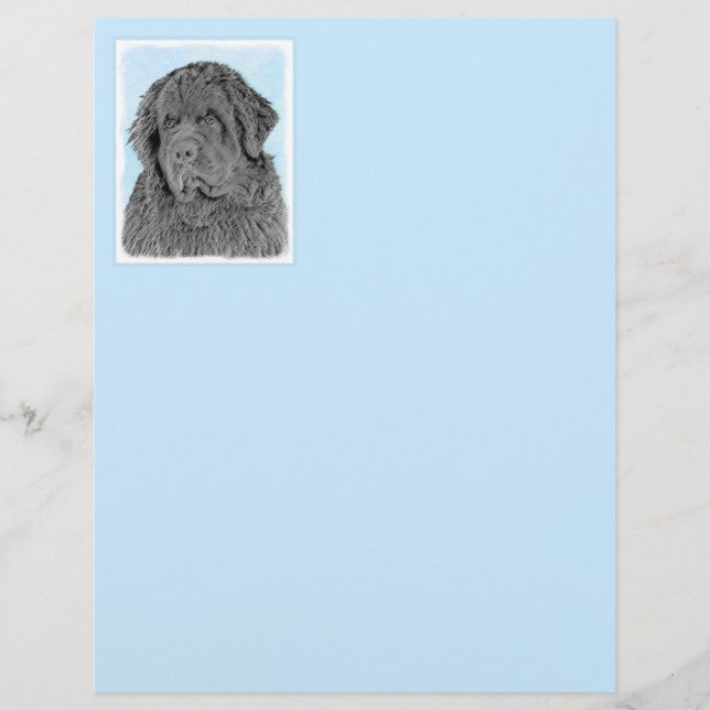 Peinture de Terre-Neuve - Cute Original Chien Art (Devant)
