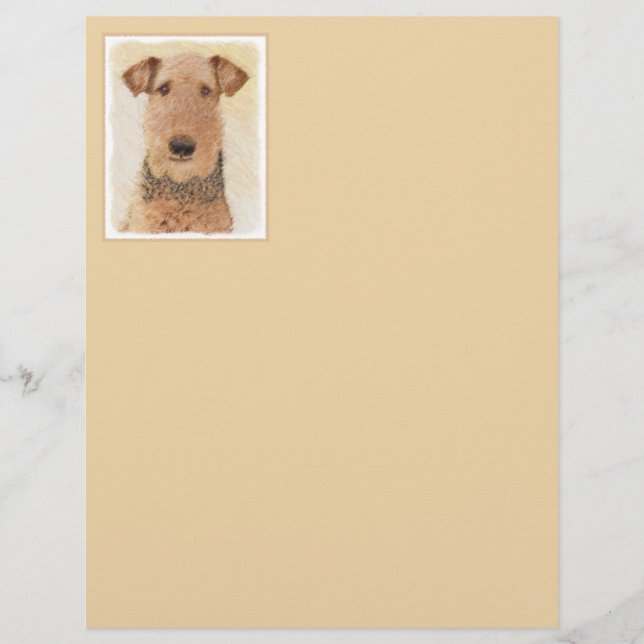 Peinture de Terrier Airedale - Art Original Mignon (Devant)