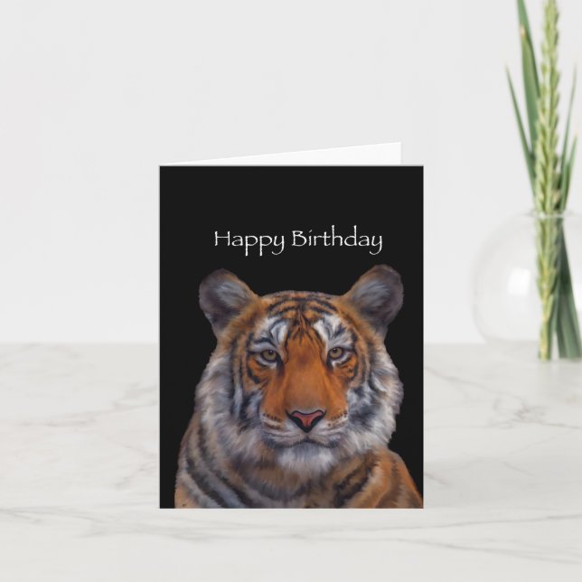 Peinture de tigre Bonne carte d'anniversaire (Devant)