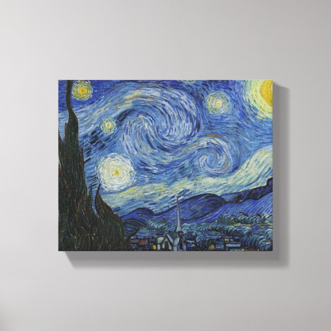Peinture de toile de nuit étoilée par Vincent Van  (Recto)