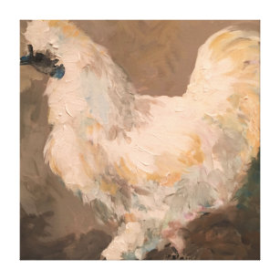 Peinture de toile étirée par poulet de Silkie par
