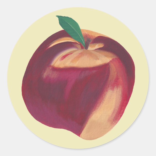 Peinture de toute la pêche mûre, Stickers de fruit (Devant)