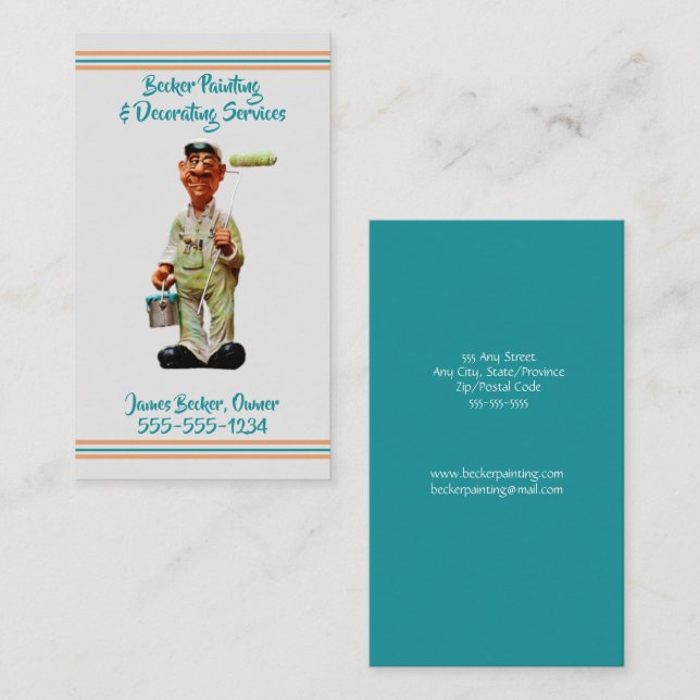 Peinture - Décoration - Peintre Carte de visite (Devant / Derrière)