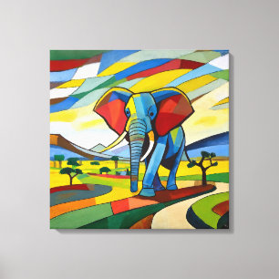 Peinture des éléphants - Impression d'art en toile