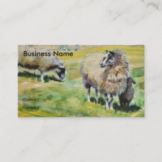 Peinture des moutons et des agneaux Cartes de visi
