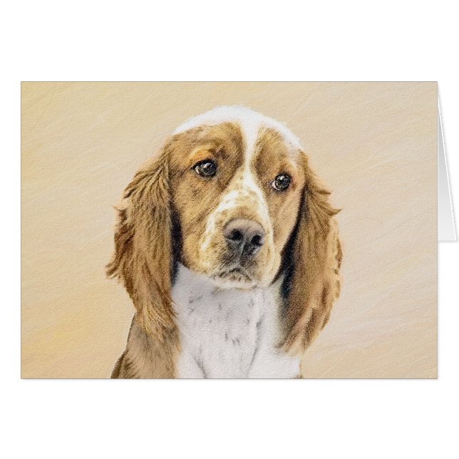 Peinture d'espagnol Welsh Springer - Art original  (Devant horizontal)