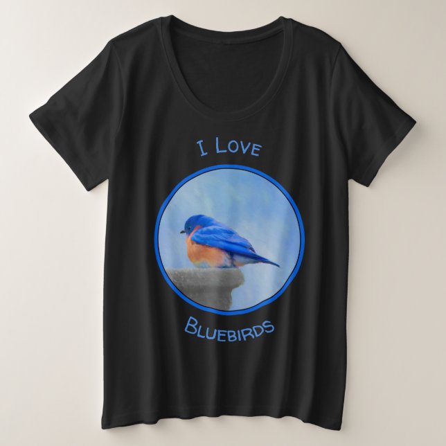 Peinture d'oiseau bleu - art original d'oiseau (Design devant)