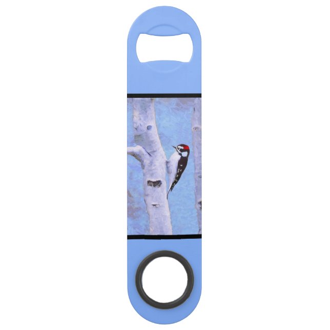 Peinture Downy Woodpecker - Art original pour oise (Dos)