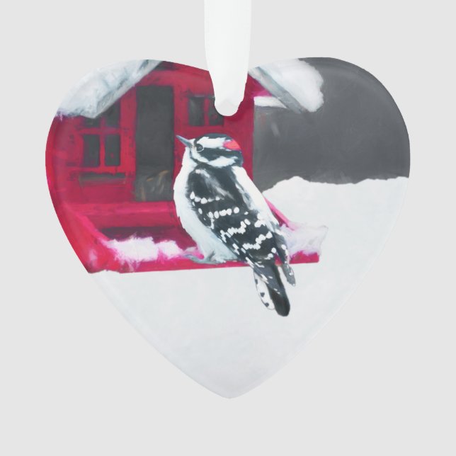 Peinture Downy Woodpecker - Art original pour oise (devant)