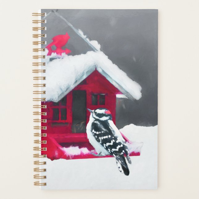 Peinture Downy Woodpecker - Art original pour oise (Devant)