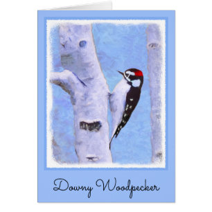 Peinture Downy Woodpecker - Art original pour oise