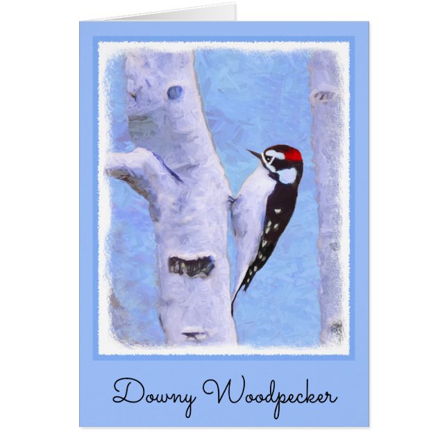 Peinture Downy Woodpecker - Art original pour oise (Devant)