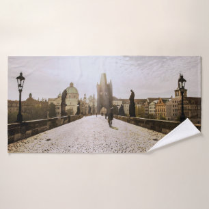Peinture du pont Charles à Prague au lever du sole