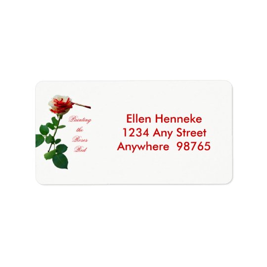 Peinture du rouge 4 de roses étiquette d'adresse