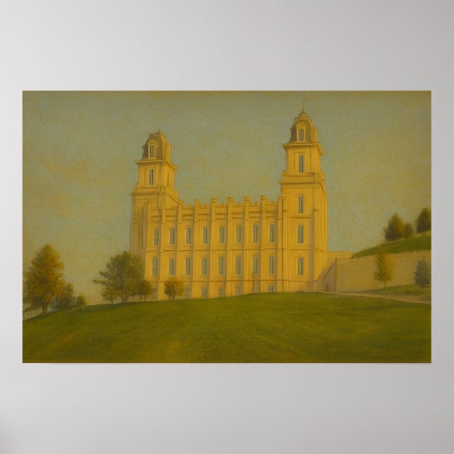 Peinture du temple de Manti Utah ™ LDS affiche d'a (Devant)