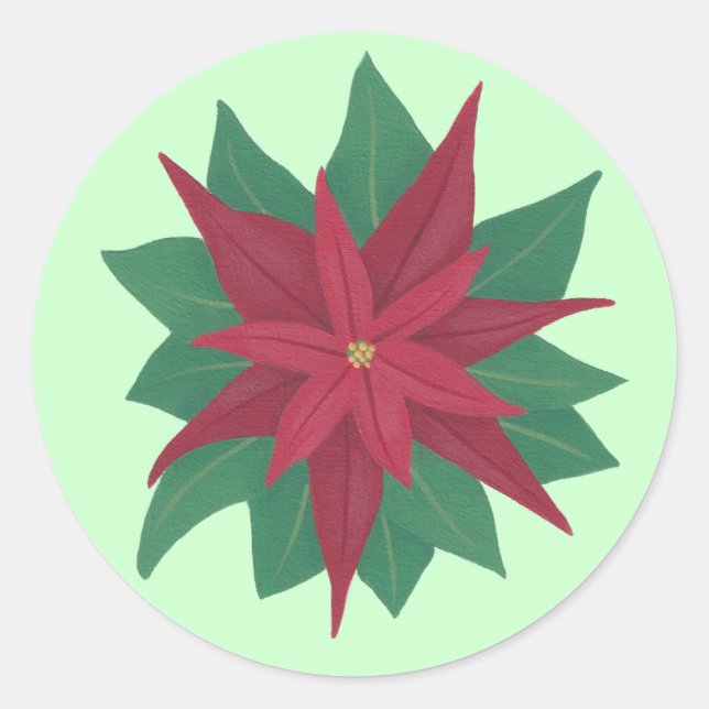 Peinture d'un Stickers de Noël à fleurs de Poinset (Devant)
