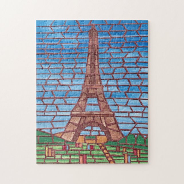Peinture en mosaïque Tour Eiffel Jigsaw Puzzles (Vertical)