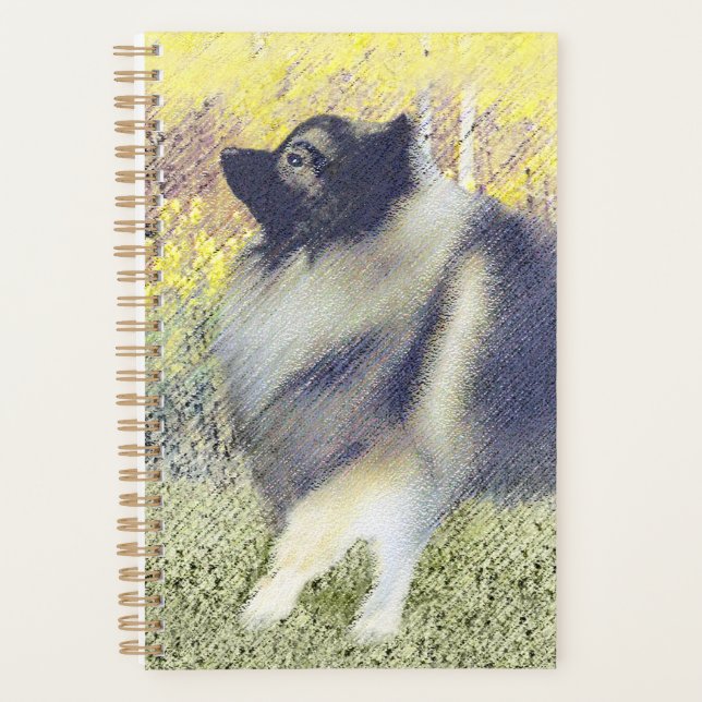 Peinture en teint de Keeshond - jolie art original (Devant)
