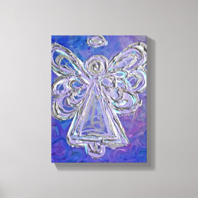 Peinture en toile violet Guardian Angel Art envelo (Recto)