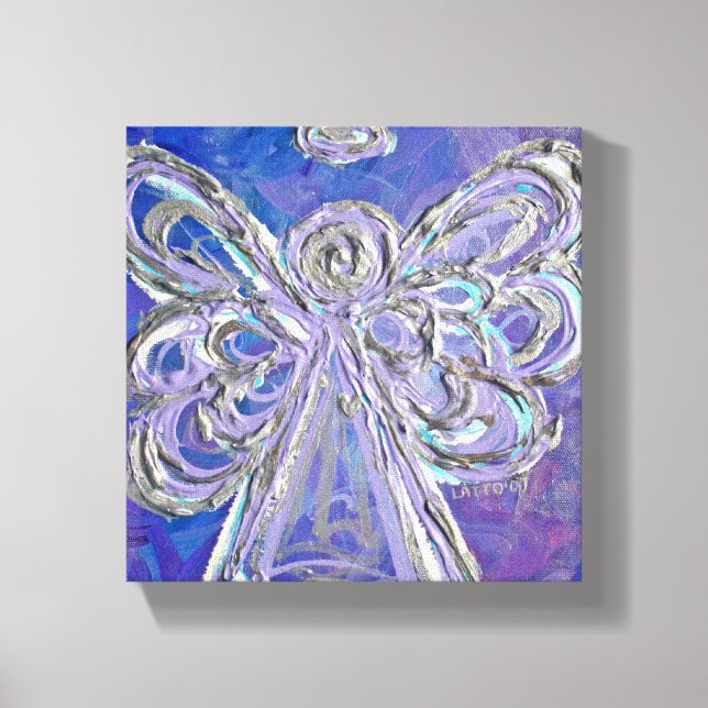 Peinture en toile violet Guardian Angel Art envelo (Recto)