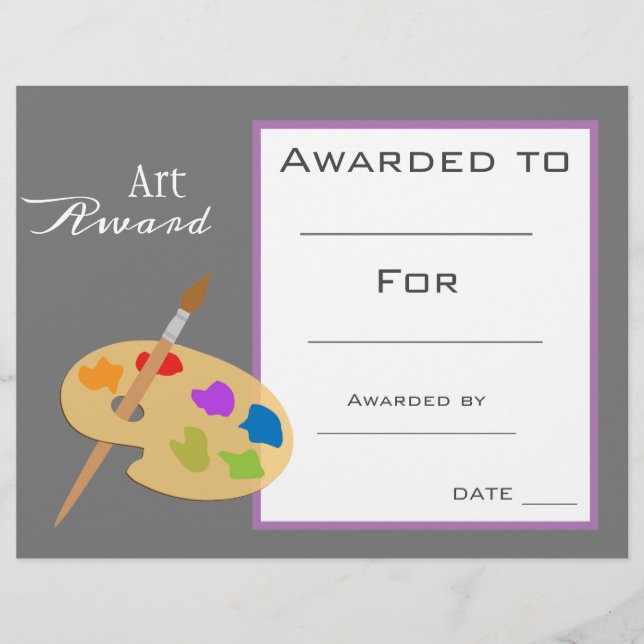 Peinture et pinceau récompensés pour les arts de c (Devant)