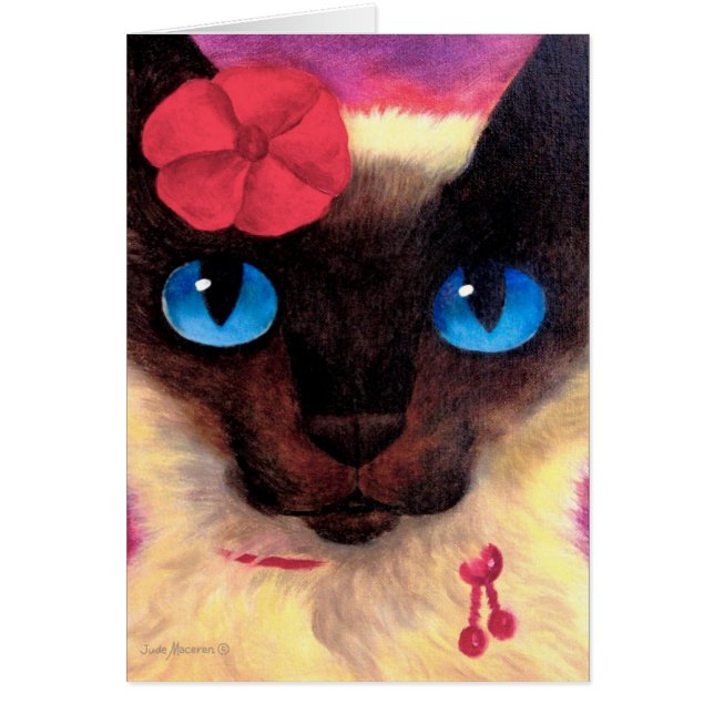 Peinture féline d'animal familier de chat siamois (Devant)