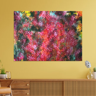 Peinture florale abstraite colorée sur toile