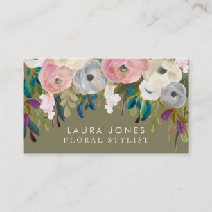 Peinture florale Floriste Styliste Cartes de visit