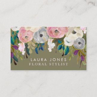 Peinture florale Floriste Styliste Cartes de visit