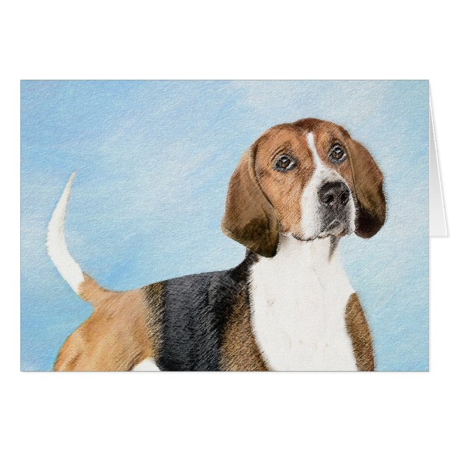 Peinture Foxhound en anglais - Joli art original c (Devant horizontal)