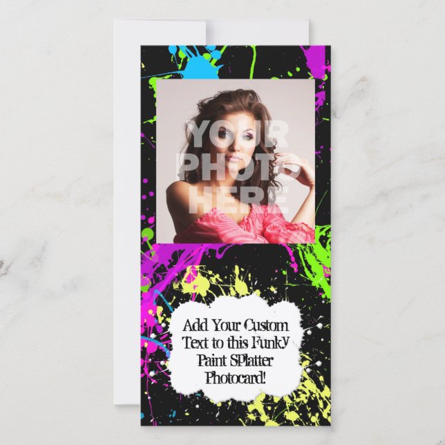 Peinture fraîche Retro Neon Splatter sur noir (Devant)