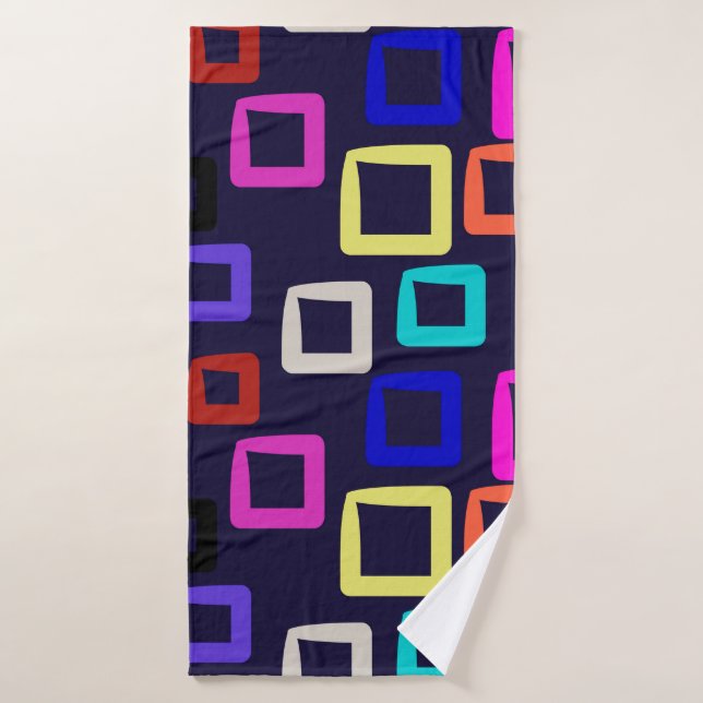 peinture géométrique carré, graphisme design trans (Serviette de bain)