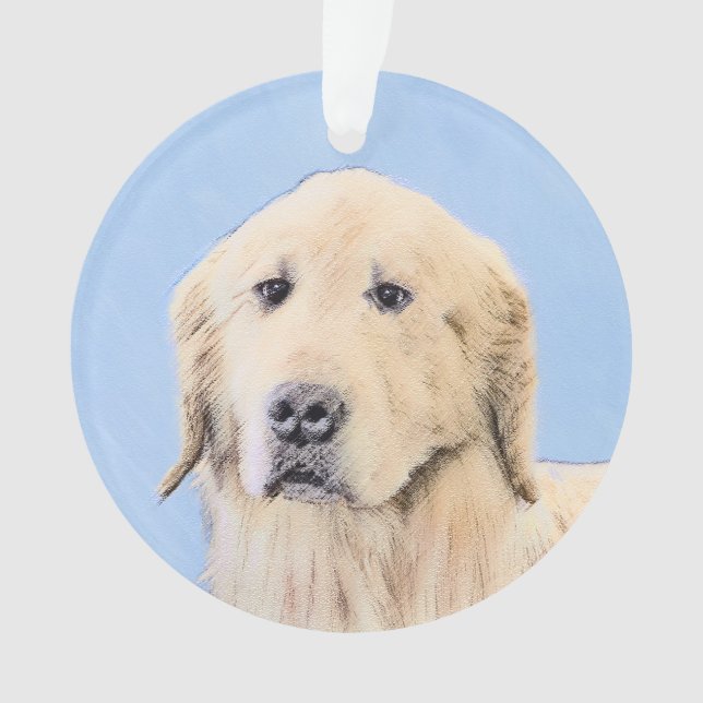 Peinture Golden Retriever - Joli art original chie (devant)
