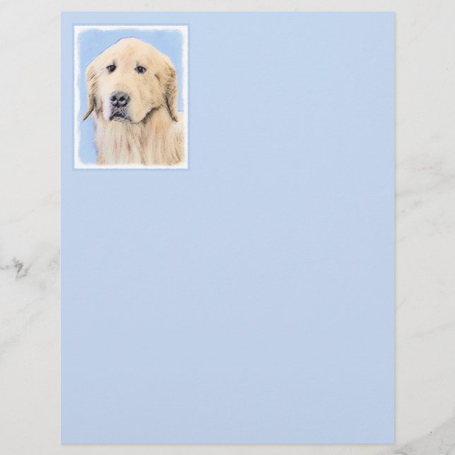 Peinture Golden Retriever - Joli art original chie (Devant)