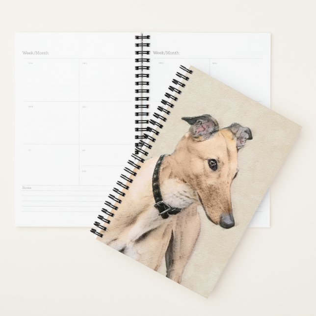 Peinture Greyhound - Cute Original Chien Art (Devant avec enveloppe)