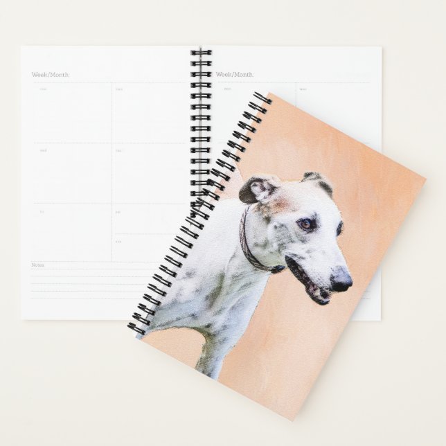 Peinture Greyhound - Cute Original Chien Art (Devant avec enveloppe)