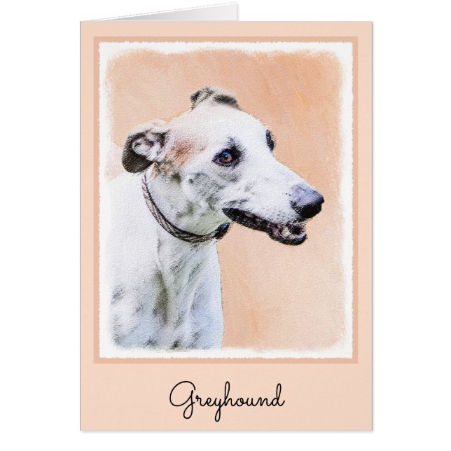 Peinture Greyhound - Cute Original Chien Art (Devant)