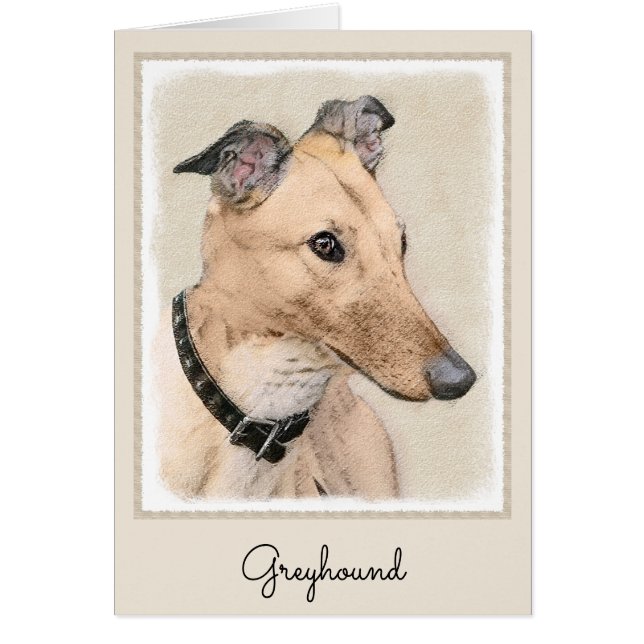 Peinture Greyhound - Cute Original Chien Art (Devant)