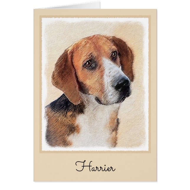 Peinture Harrier - Joli art original chien (Devant)