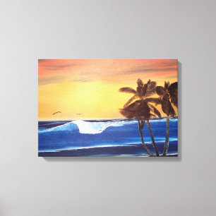 Peinture Hawaiienne Coucher de soleil toile envelo