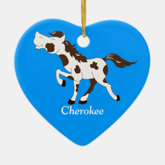 PEINTURE HORSE Brown & blanc Ornement personnalisé