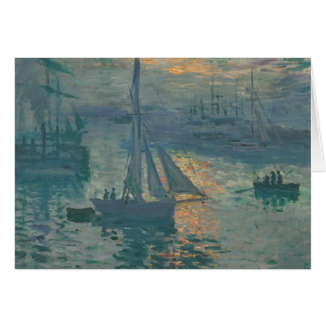 Peinture impressionniste marine du lever de soleil (Devant horizontal)