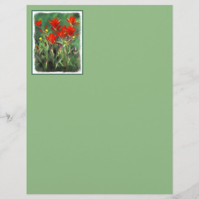 Peinture indienne de pinceau - Art Fleur original (Devant)