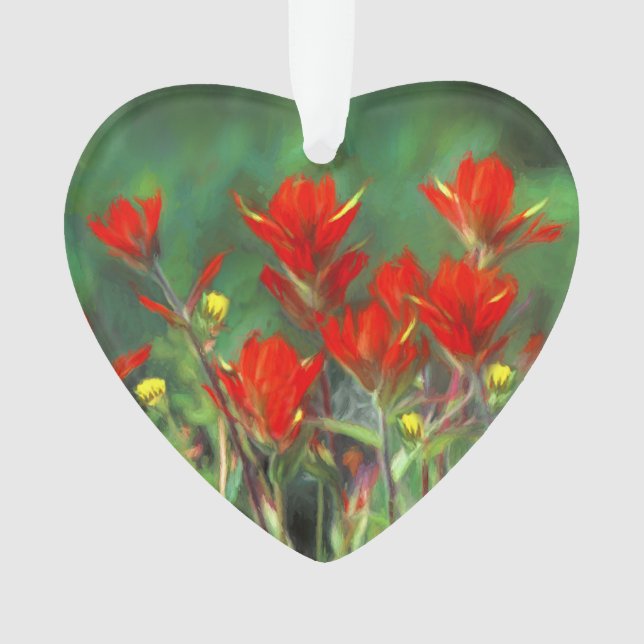 Peinture indienne de pinceau - Art Fleur original (devant)