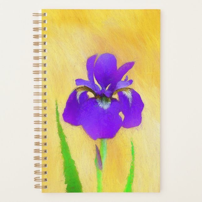 Peinture Iris à pois pourpre - Chien original mign (Devant)